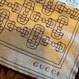Gucci small square horsebit scarf.